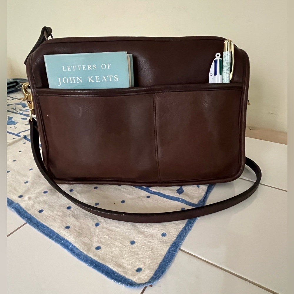 Coach Companion Bag - Mahogany Brown Leather multi pocket Made in NYC